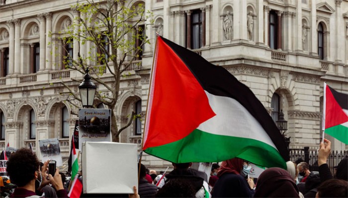 যুক্তরাষ্ট্রের বিভিন্ন সড়কে উড়ছে ফিলিস্তিনের পতাকা