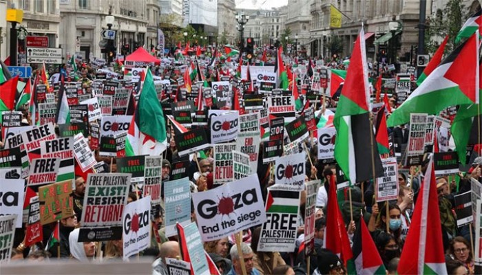 ফিলিস্তিনের সমর্থনে যুক্তরাজ্যজুড়ে বিক্ষোভ