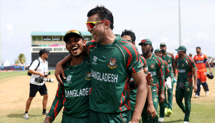 নেদারল্যান্ডসকে হারিয়ে সুপার এইটে এক পা বাংলাদেশের  নেদারল্যান্ডসকে হারিয়ে সুপার এইটে এক পা বাংলাদেশের