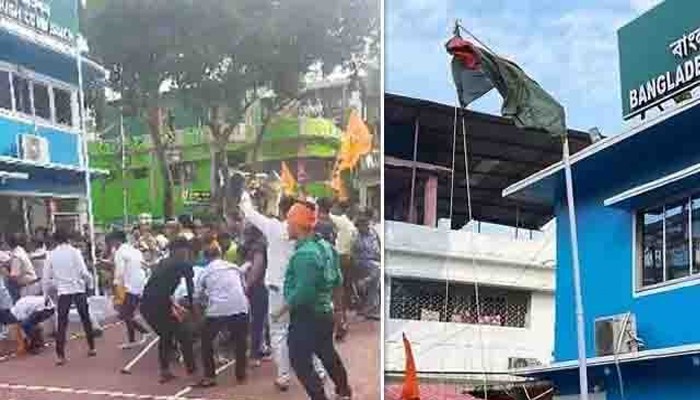 আগরতলায় বাংলাদেশের হাইকমিশনে হামলায় ৩ পুলিশ বরখাস্ত, আটক ৭ আগরতলায় বাংলাদেশের হাইকমিশনে হামলায় ৩ পুলিশ বরখাস্ত, আটক ৭