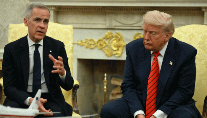 দুই দেশের শুল্ক বিতর্কের মধ্যেই বৈঠকে ট্রাম্প-কার্নি