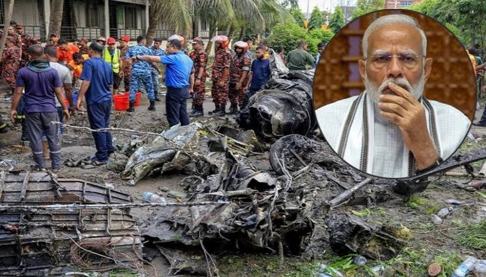 যুদ্ধবিমান বিধ্বস্তের ঘটনায় ভারতের প্রধানমন্ত্রী নরেন্দ্র মোদির শোক