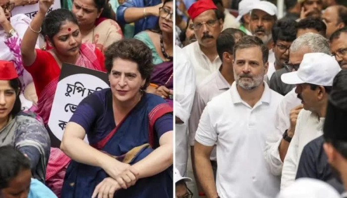 আটকের ২ ঘণ্টা পর মুক্তি পেলেন রাহুল-প্রিয়াঙ্কা গান্ধী