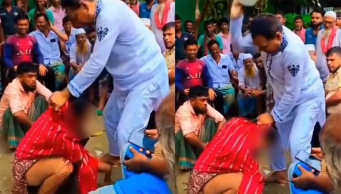সালিশে নারীকে জুতাপেটা, ইউপি চেয়ারম্যানের ভিডিও ভাইরাল