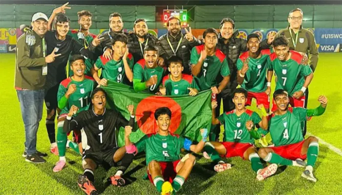ফিফা অনূর্ধ্ব-১৫ বিশ্বকাপে গ্যাবনকে হারিয়ে ফাইনালে বাংলাদেশ